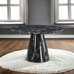 Hollis Dining Table Engineered Stone & Black