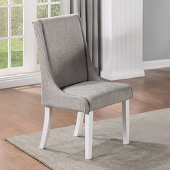 Hollyn Side Chair (Set-2) Gray Linen & White