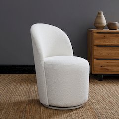 Kinton Side Chair w/Swivel (Set-2) Beige Boucle