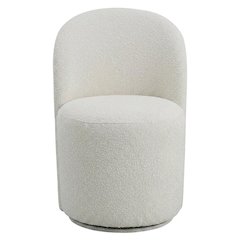 Boucle Swivel Accent Chair, Dining or Living Room Side Chair, Beige Boucle, Set of 2