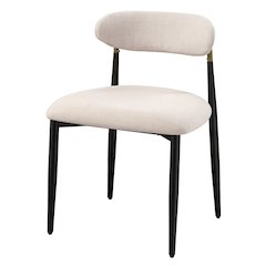 Jaramillo Side Chair (Set-2) Beige Linen & Black