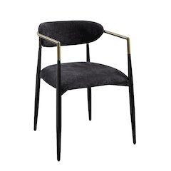 Jaramillo Arm Chair (Set-2) Black Chenille & Black