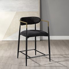 Jaramillo Counter Height Chair (Set-2) Black Chenille & Black