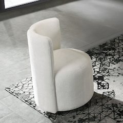 Blayde Side Chair w/Swivel (Set-2) White Chenille