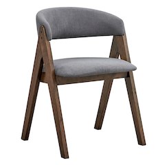 Keiki Side Chair (Set-2) Gray Fabric & Walnut