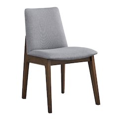 kaela Side Chair (Set-2) Light Gray Fabric & Walnut
