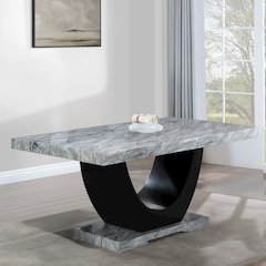 Caralin Dining Table Engineered Stone & Black