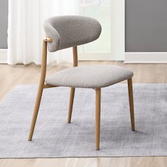 Kacey Side Chair (Set-2) Gray Boucle & Natural