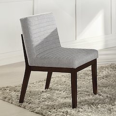Edwyn Side Chair (Set-2) Gray Linen & Espresso