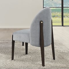 Clayten Side Chair (Set2) Gray Chenille & & Espresso