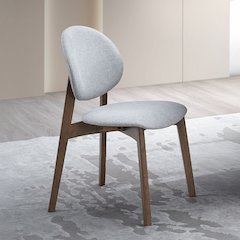 Hadasa Side Chair (Set-2) Light Gray Linen & Walnut