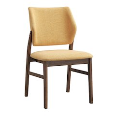 Sarha Side Chair (Set-2) Yellow Linen & Walnut