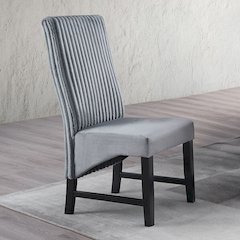 Kini Side Chair (Set-2) Gray Corduroy & Black
