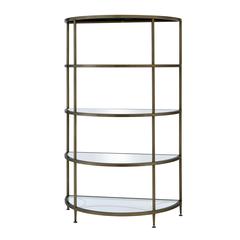 Aditya Rack Mirrored & Antique Brass