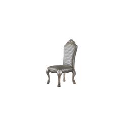 Dresden Side Chair (Set-2) Vintage Bone White & Synthetic Leather