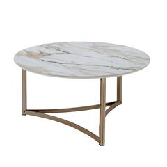 Aziz Coffee Table Sintered Stone Top & Champagne