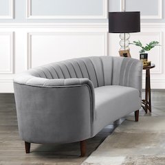 Millephri Loveseat Gray Velvet