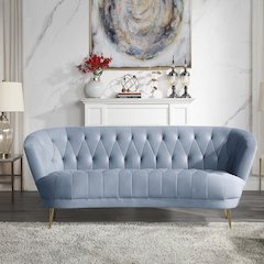 Bayram Sofa Light Gray Velvet