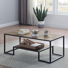 Idella Coffee Table Rustic Oak & Black