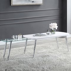 Patina Coffee Table White & Chrome