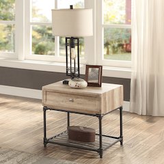 Brantley End Table Oak & Sandy Black