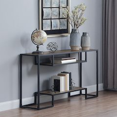 Idella Sofa Table Rustic Oak & Black