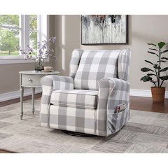 Patli Accent Chair w/Swivel Gray Fabric