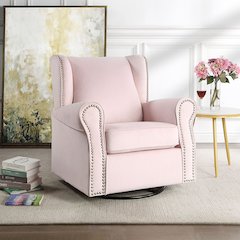 Tamaki Accent Chair w/Swivel Pink Fabric