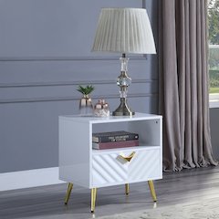 Gaines End Table White High Gloss