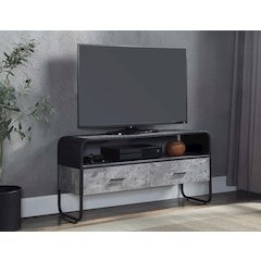 Raziela TV Stand Concrete Gray & Black
