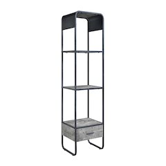 Raziela TV Stand Side Pier Concrete Gray & Black