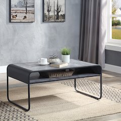 Raziela Coffee Table Concrete Gray & Black