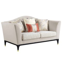 Tayden Loveseat w/4 Pillows Beige Velvet