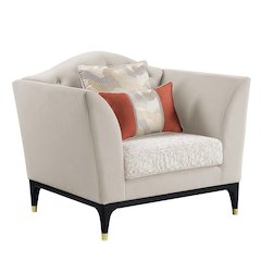 Tayden Chair w/2 Pillows Beige Velvet