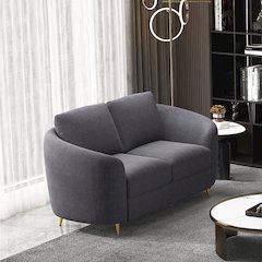 Yuina Loveseat Gray Linen