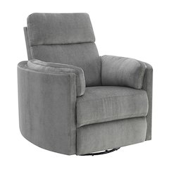 Sagen Glider Recliner w/Swivel Charcoal Chenille