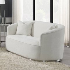 Odette Loveseat w/2 Pillows Beige Chenille