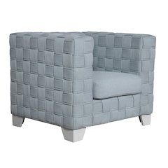 Saree Chair Light Teal Chenille & White