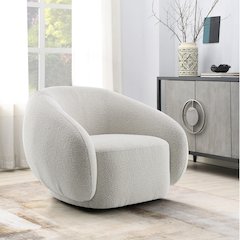 Isabel Chair w/Swivel Beige Boucle
