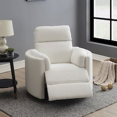 Sagen Glider Recliner w/Swivel Beige Boucle