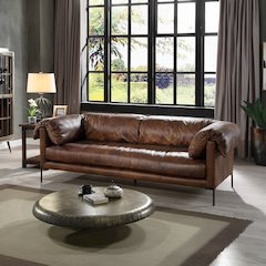 Jaron Sofa Mocha Top Grain Leather