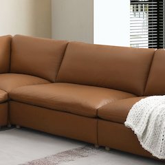 Brighton Modular  - Armless Chair Brown Top Grain Leather