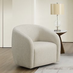 Etienne Chair w/Swivel Beige Linen