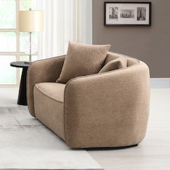 Keith Loveseat w/2 Pillows Brown Chenille