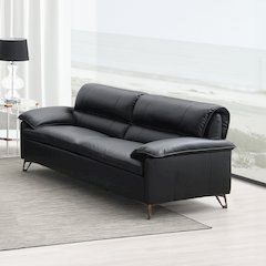 Eilene Loveseat Black Top Grain Leather