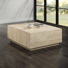 Deon Coffee Table w/Natrual Marble Top Beige Natrual Marble