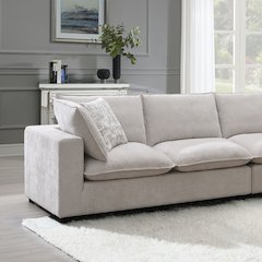 Marisa Modular LF Loveseat w/2 Pillows Beige Boucle