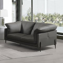 Tadi Loveseat Black Top Grain Leather