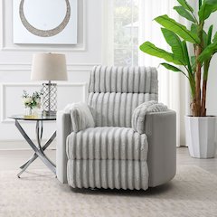 Emee Glider Recliner  W/Swivel Gray Corduroy
