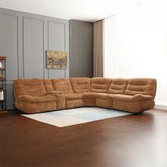 Emmy Power Motion Sectional Sofa w/USB Port Orange Chenille